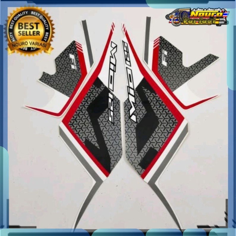 Stiker Striping Yamaha Mio 125 mio125  2019 fi putih list merah stiker  standar  bagus