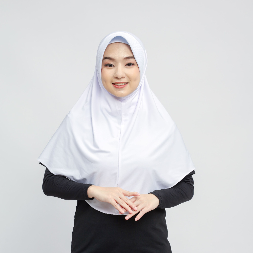 𝐂𝐡𝐞𝐞𝐫𝐬_Bergo model Hamidah L (Logo Hamidah) /Jilbab Olahraga/Jilbab Bergo Ped L