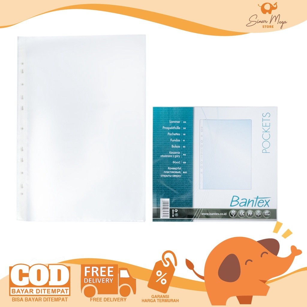 

Bantex Pocket F4 8843 08 20 Sheets/ Lembar/ Kantung PP Murah