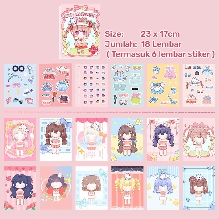 

Children sticker toys mainan sticker memasang baju DIY sticker project - Magic Purple