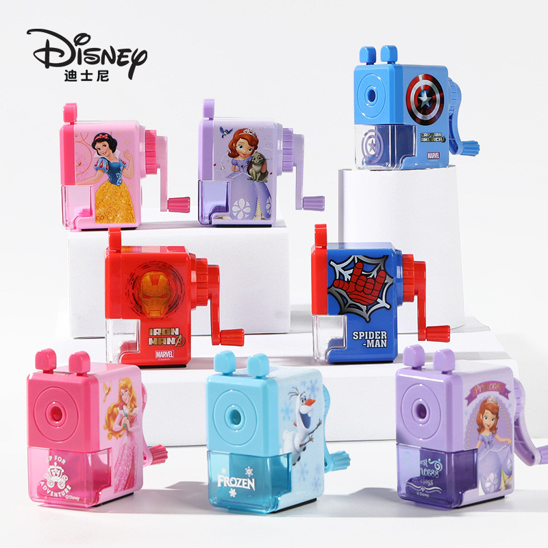 

Disney Princess Elsa Pencil Sharpener Cartoons Marvel Iron Man Stationery Items Mickey Minnie Pen Knife Art Sharpener Gift