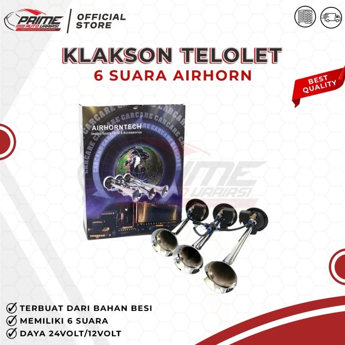 KLAKSON TELOLET LANDUN 3 TEROMPET 6 SUARA / AIRHORN 3 CORONG 24 VOLT