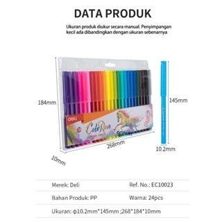 

Deli Spidol Warna - Felt Pen dapat dicuci 1.0mm 12 Warna EC10003