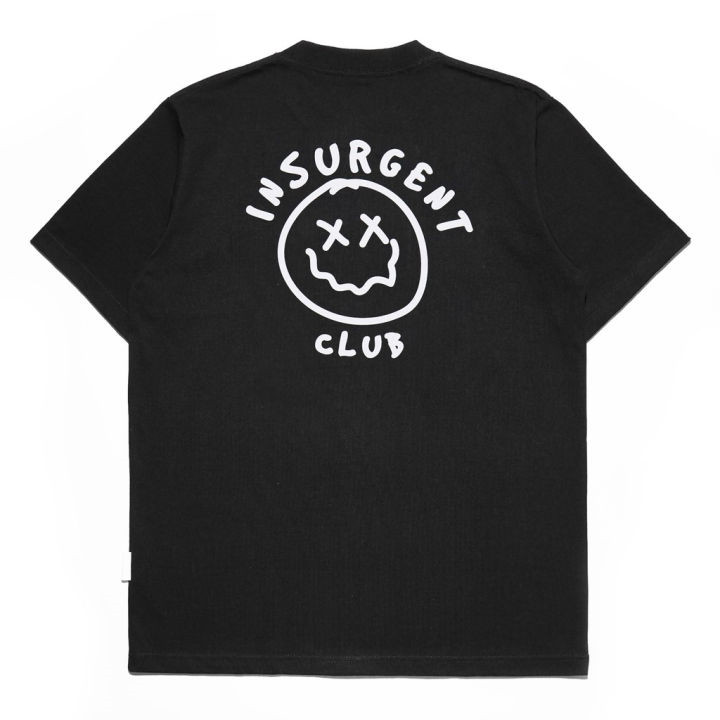 【COD】 T-Shirt Kaos Pria Smiley Black Unisex Vintage Longgar Tren