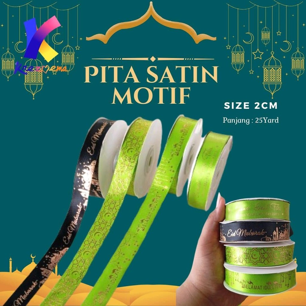 

Pita Satin Idul Fitri Lebaran 2cm Hampers kado hantaran