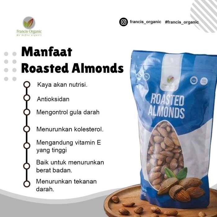 

READY STOCK!!! Roasted Almond / Almond Panggang / Almond Roasted 500gram - Tawar