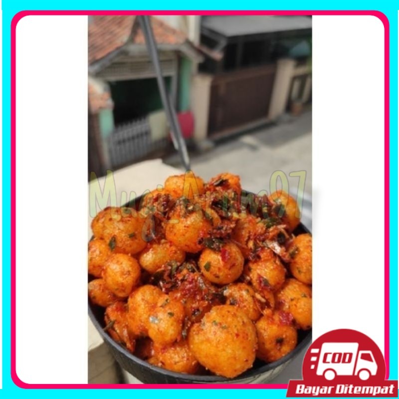 

cimol kering pedas daun jeruk 1kg super pedas keripik cimol