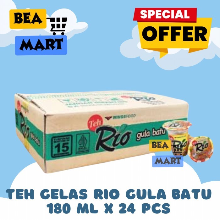 

Teh Rio Gula Batu 180ml x 24 Pcs | Minuman Dus Karton 180 ml Instant