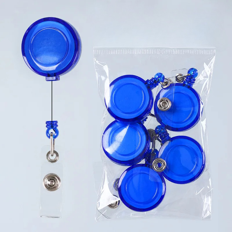 

5pcs/set Translucent Badge Reels Retractable ID Name Tag Working Permit Clips Badge Holder Reels Anti-Lost Key Chain Clips Reels