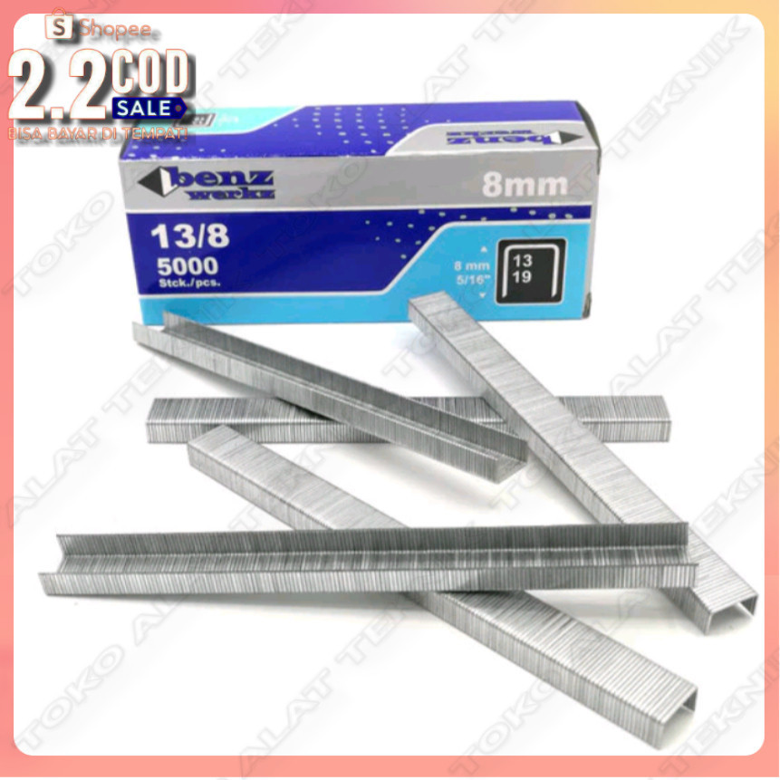 

[ Baru.!! ] Isi 5000 Refil Staples Tembak BENZ Uk 13/8mm (8mm) -- Bayar Ditempat