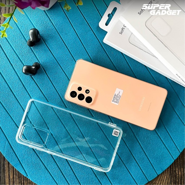 Casing Samsung Orinal A33 A53 A73 Cover Dompet Kulit Case Bening Ori - Strap D. A53