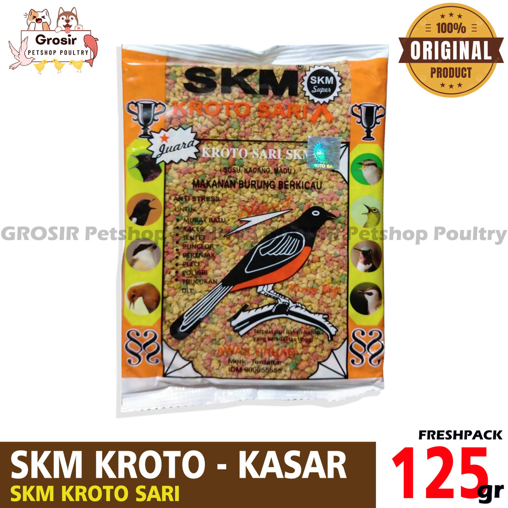 ORIGINAL SKM KROTO SARI VOUR PUR KASAR HALUS PAKAN MAKANAN BURUNG MURAI KACER JENTET CUCAK TRUCUKAN