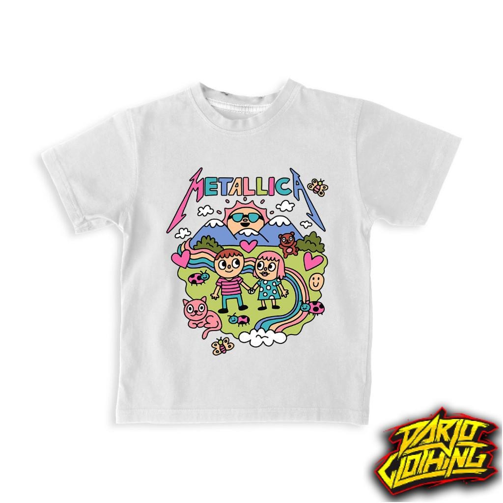 Toko Kaos Combed -  Baju Kaos Anak Band Metallica White Terbaru