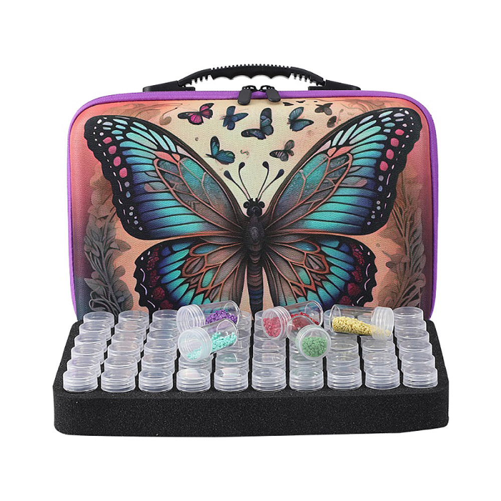 

60 Bottles Diamond Painting Accessories Tools Storage Containers Bag Diamond Painting Tool Pen Carry Case Mosaic Storage Box