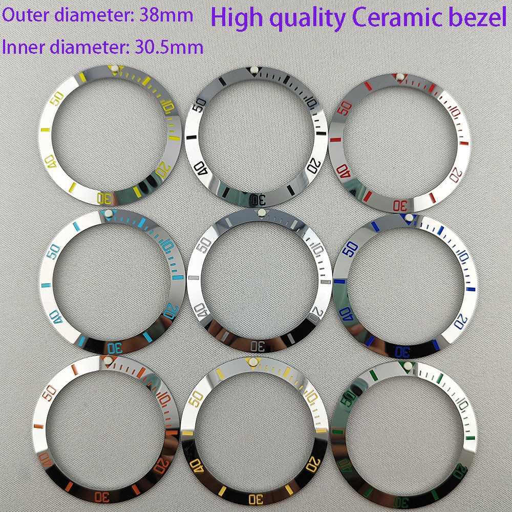 38mm High Quality ceramic insert bezel Blue luminous wat  insert bezel for 40mm SUB case wat  access