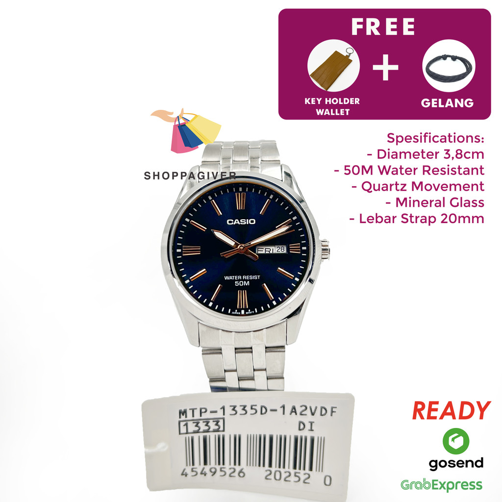 JAM TANGAN PRIA CASIO ORIGINAL ANALOG MTP-1335D /  MTP-1335D-1A2 / MTP-1335D-1A2VDF BERGARANSI