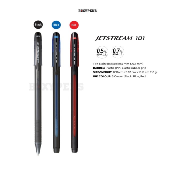 

Uniball Jetstream Ballpoint Pen SX-101 - 0,5 mm, Hitam