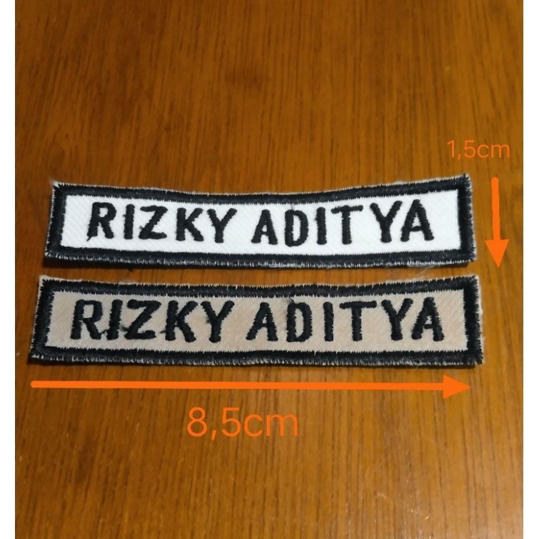 Bordir custom name tag Bet nama emblem nama bordir baju sekolah
