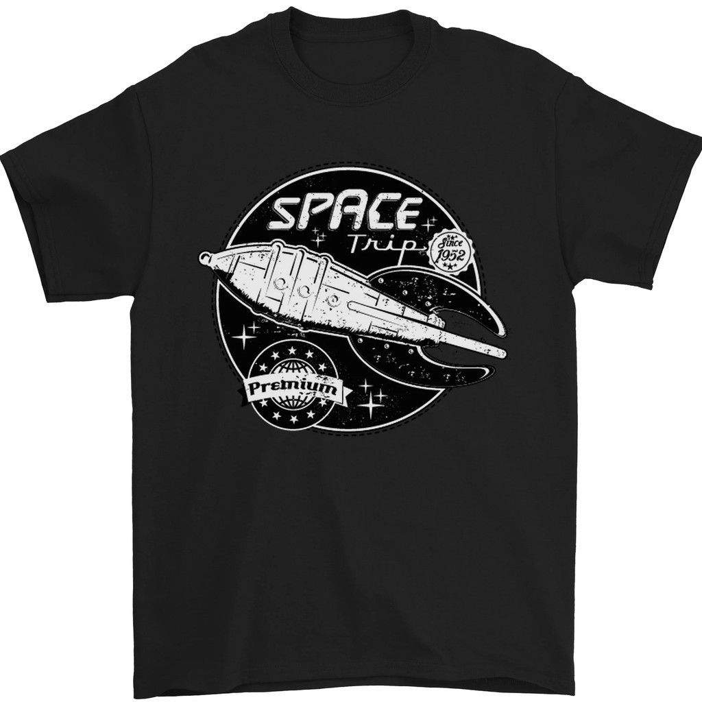 Kaos Pria Astronot Kapal Roket Perjalanan Luar Angkasa Katun