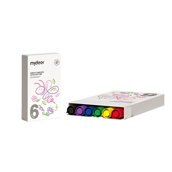 

THOS MIdeer Acrylic Marker Ultra Soft Nib Paint Marker 6-60 Warna Permanen - 6 pcs