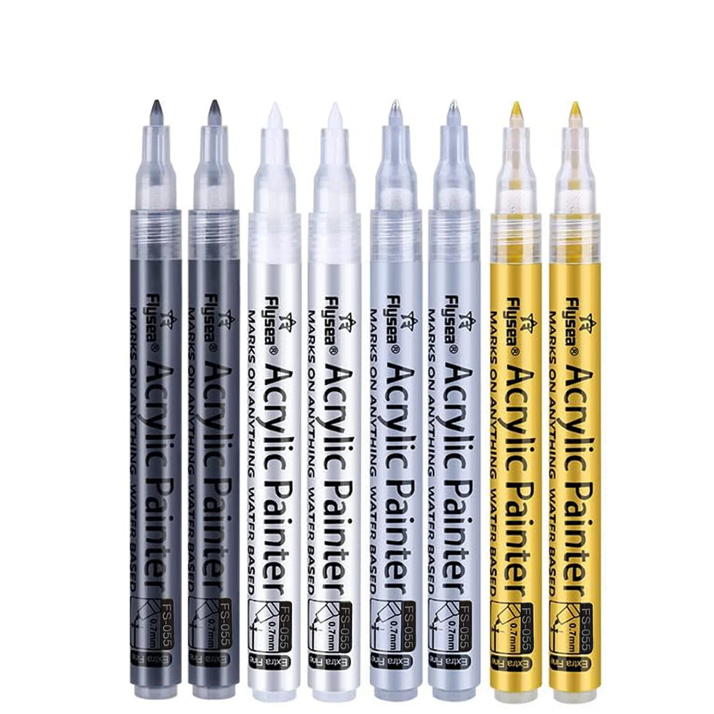 

1pc Black/White/Gold/Silver Extra Fine Point Acrylic Marker Pens for Ceramic, Wood, Metal, Paper, Drawing Opaque Ink
