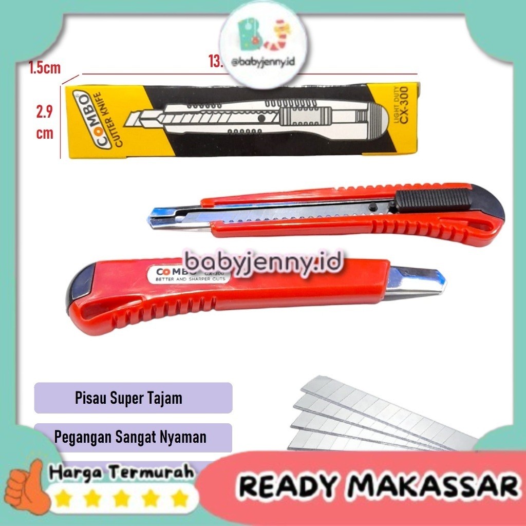 

[Babyjenny.id] J534 Pisau Cutter Pemotong Kertas CX 300 / Cutter Kecil / Cutter Cx-300 Combo