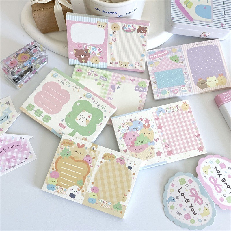 

MINKYS 50 Sheets Kawaii Four Leaf Clover Memo Pads Paper To Do List Journal Note Paperlaria DIY Material Stationery