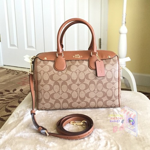 TAS COACH 58312 MINI BENNET SATCHEL Signature Canvas Khaki ORIGINAL Lls