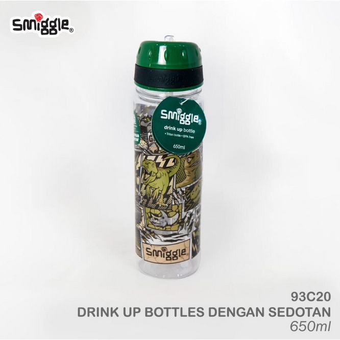 ✨LARIS✨ -BOTOL  MINUM SMIGGLE 2002A UK.650ML - DINO HIJAU