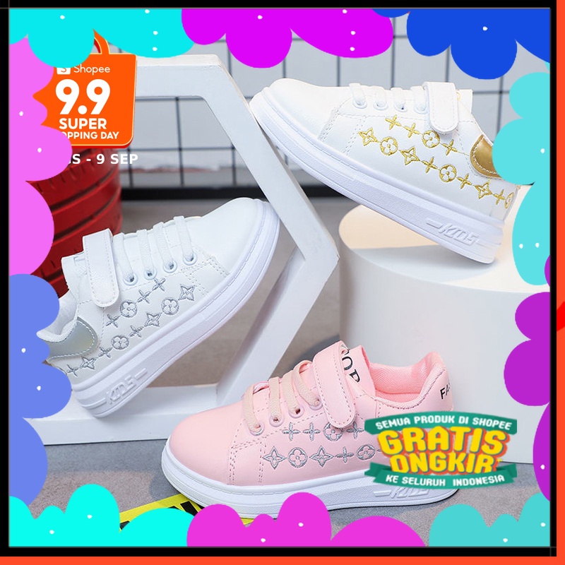 ukuran 26-37 Perempuan sneaker anak perempuan sepatu olahraga gadis kecil kualitas baik sepatu olahr