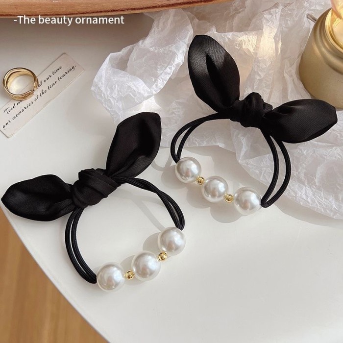 Karet Rambut Korea Motif Pearl Aesthetic Ikatan Rambut Lucu Kunciran