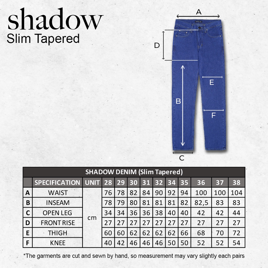 Shadow - Celana Jeans Pria Slim Tapered Standard Reguler Denim Washed Dark Blue DW03C