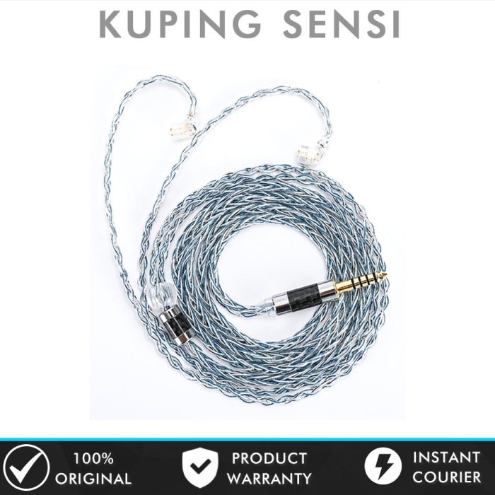 Terlaris ✨-XINHS Rainbow Blue WITH MIC 8 Core Silver Plated IEM Upgrade Cable - QDC