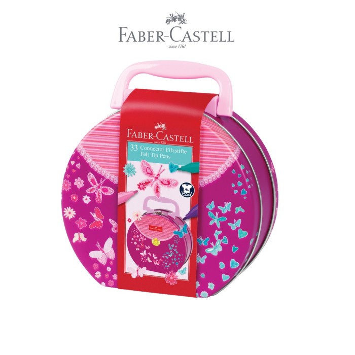 

[New] Faber-Castell Spidol Warna Connector Pen Hand Bag Gift Tin Set of 33
