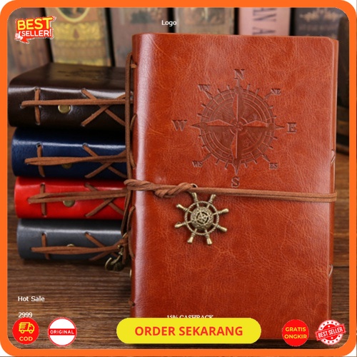 

Buku Catatan Binder Kulit Retro Compass Kertas A5
