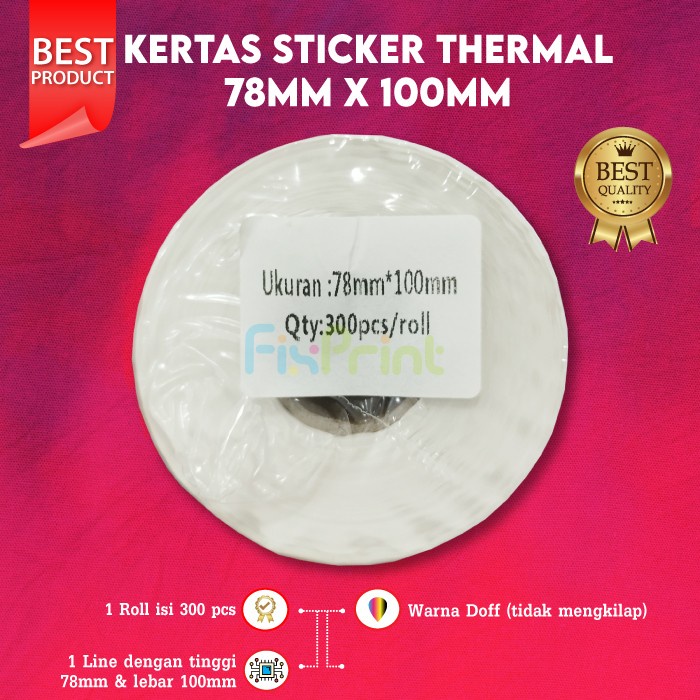 

Kertas Label print Thermal Barcode 100x100 100x150 78x100 Roll 500pcs - 78 x 100 mm SC27