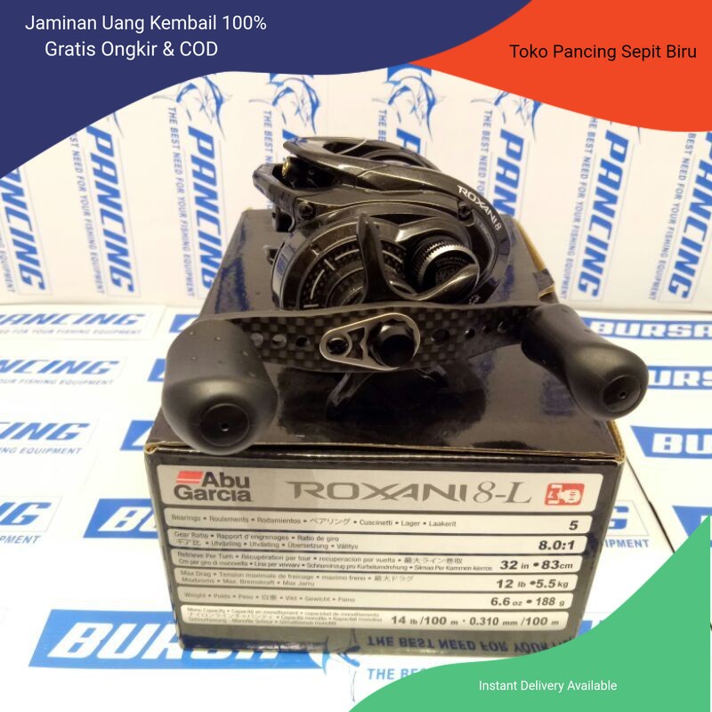 Reel BC Abu Garcia ROXANI 8-L 5BB Ratio 8.0:1 REEL PANCING | GULUNGAN PANCING | REEL CASTING | REEL 