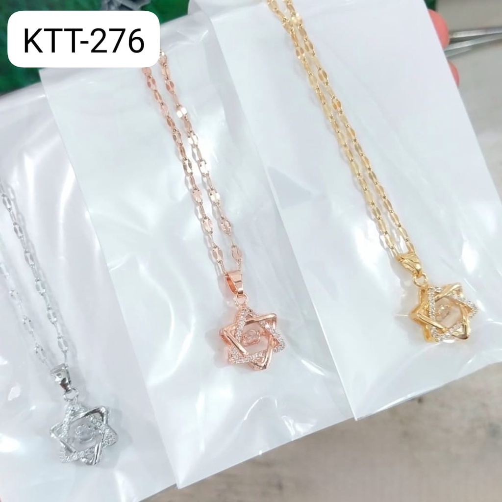 KALUNG TITANIUM RANTAI EMAS GOLD BINTANG WARNA PERMATA / KALUNG PRIA WANITA ANAK DUNIA GELANG