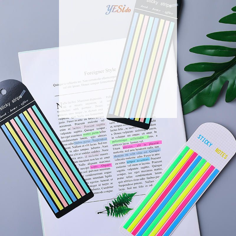 

COD✨ 160 Lembar STRIP Transparan Sticky Note / Transparent Highlighter Penanda Buku Anotasi Long Panjang Stripe PET -YES