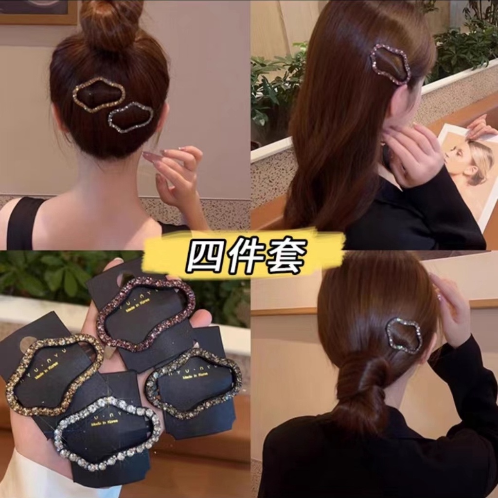 Jepit Rambut Berlian Imitasi, Gaya Korea, Jepit Rambut Klip Berlian Imitasi, Jepit Rambut Kelas Ting