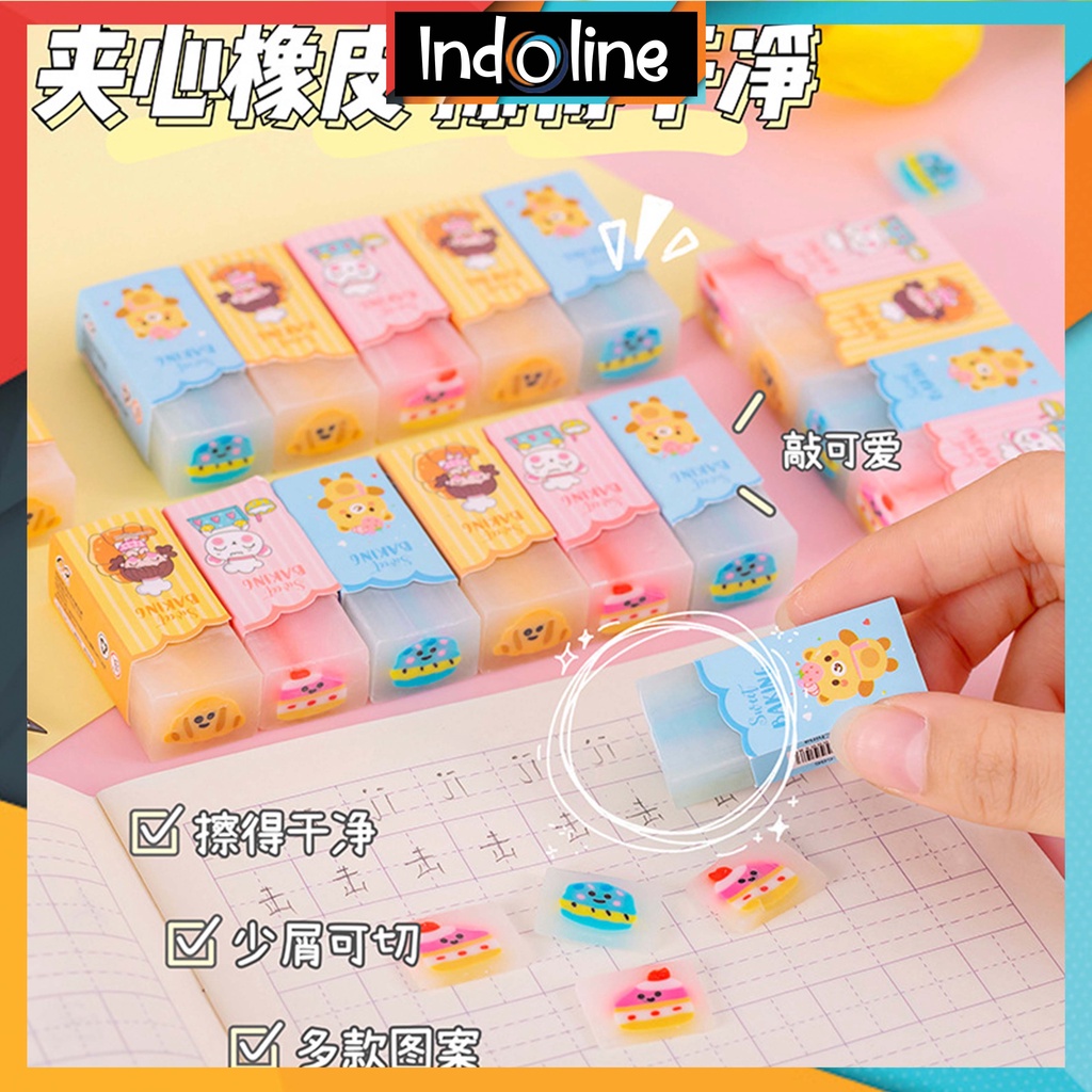 

✔️ Penghapus Pensil Karet Sekolah Motif Love Bahan Import Lucu Import COD