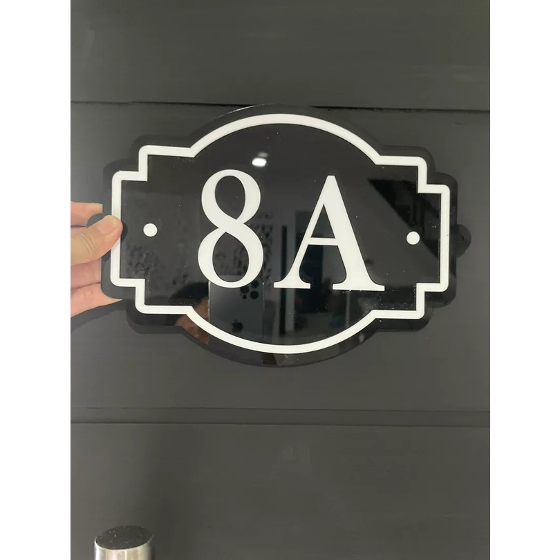 Nomor Rumah Acrylic Timbul / Custom Nomer / No Papan Alamat Rumah Aesthetic
