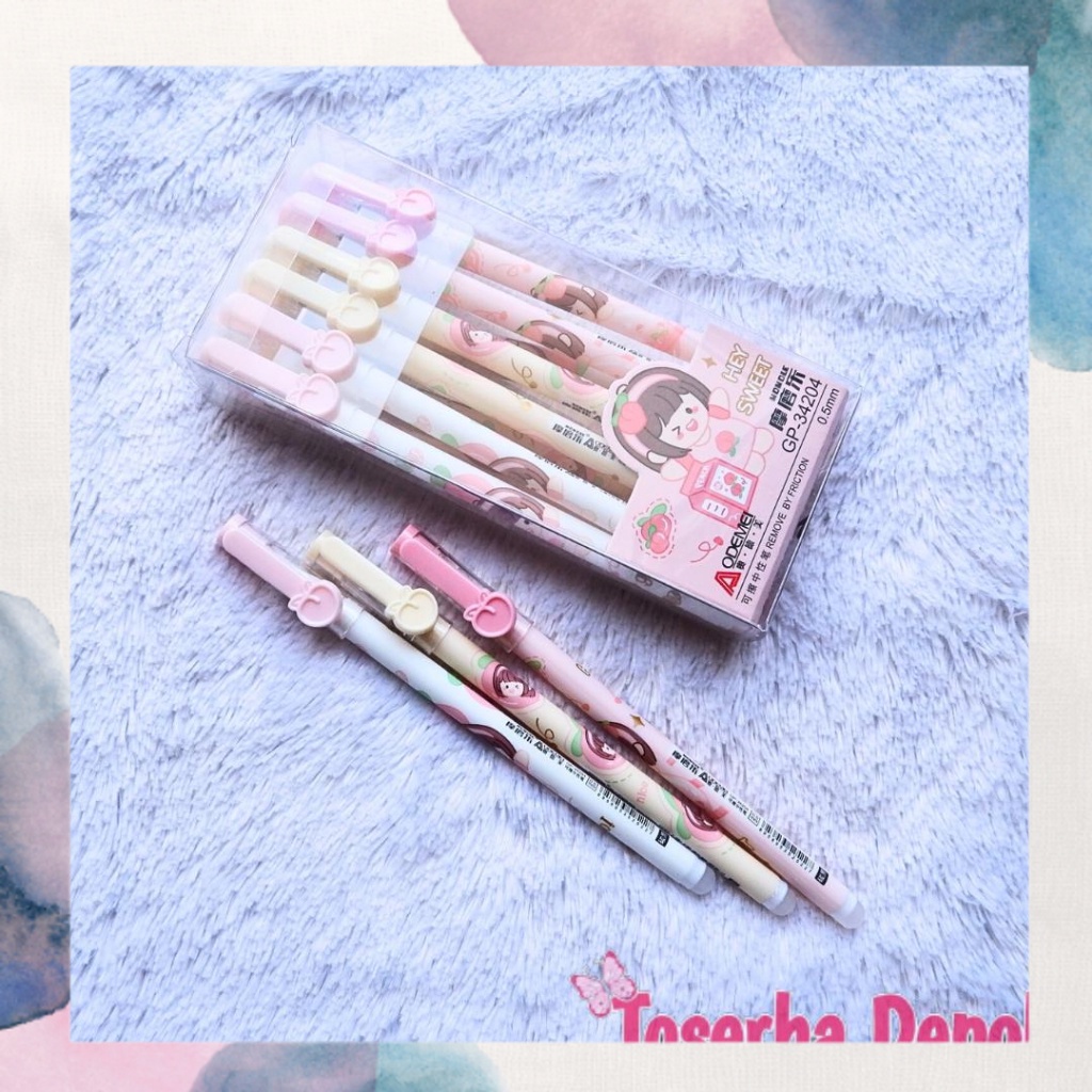 

Pulpen Gel Bisa Dihapus PULPEN HAPUS Tinta Hitam ( 1 Pack isi 12 Pcs ) Pulpen Motif