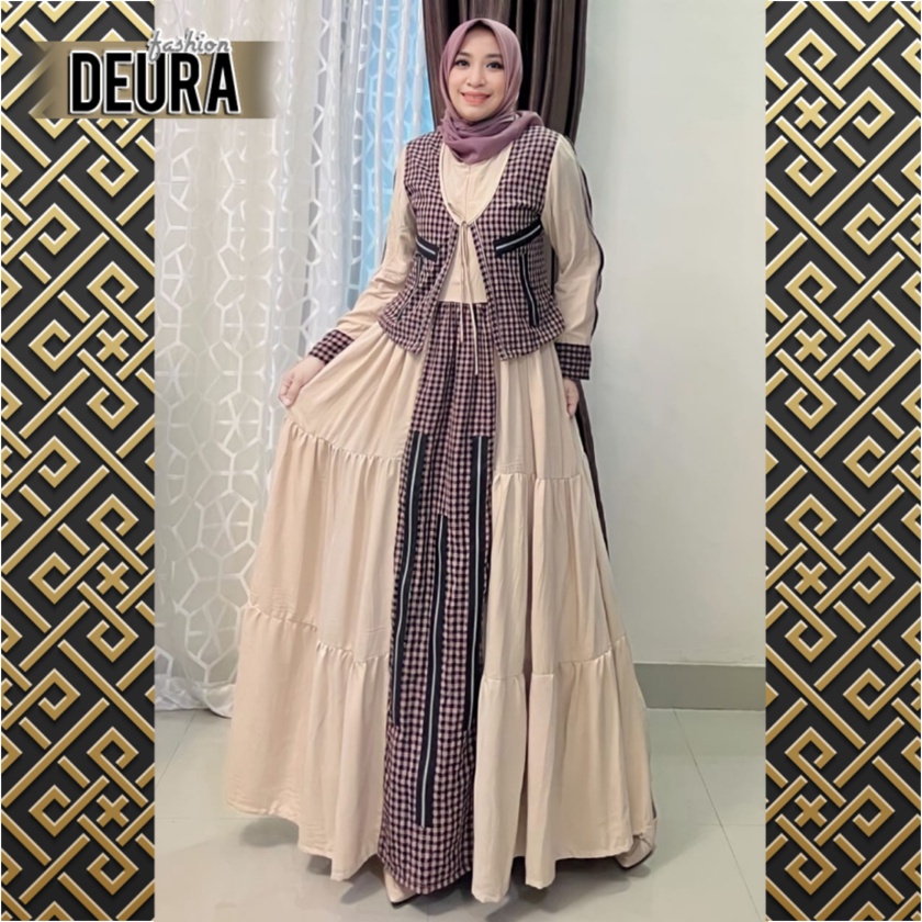 DEURA FASHION - Set Gamis Pesta Deura SDC-361 / Gamis Deura Terbaru / Gamis Deura Original