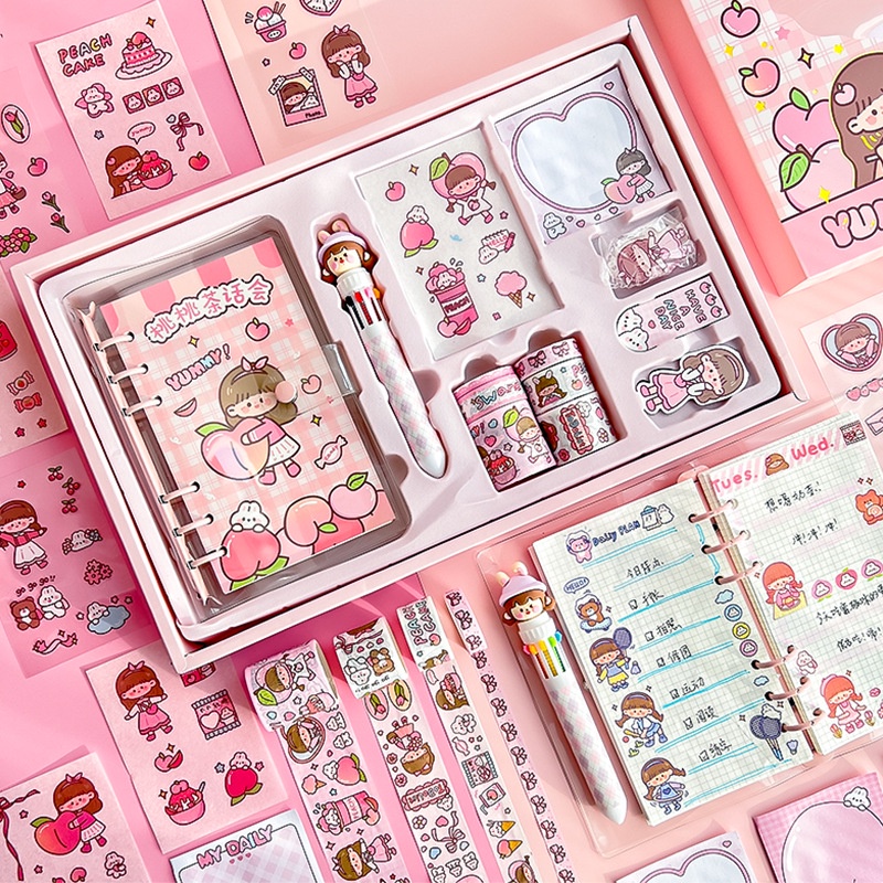 

Stiker Lucu 1 Set Box Tema Kartun Stiker Label untuk Buku Pegangan Diary Dekorasi DIY Stiker Spiral Elegan Bahan Buku Notebook