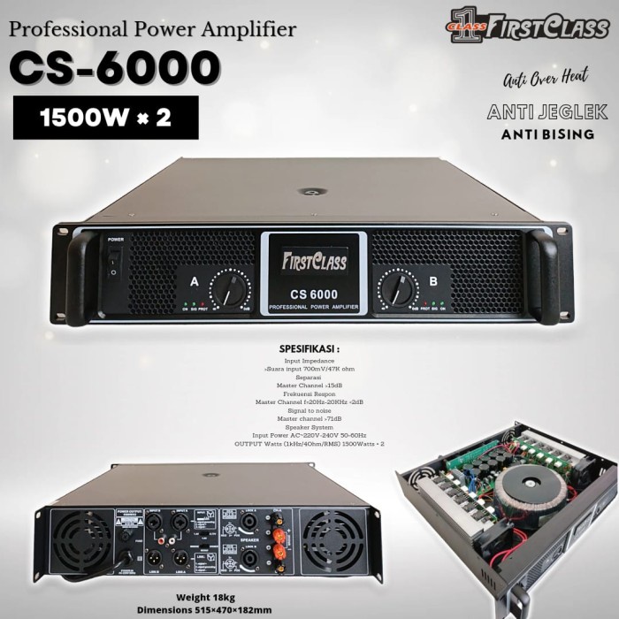 POWER AMPLIFIER FIRSTCLASS CS 6000 AMPLI 2 CHANNEL CS6000 CS-6000