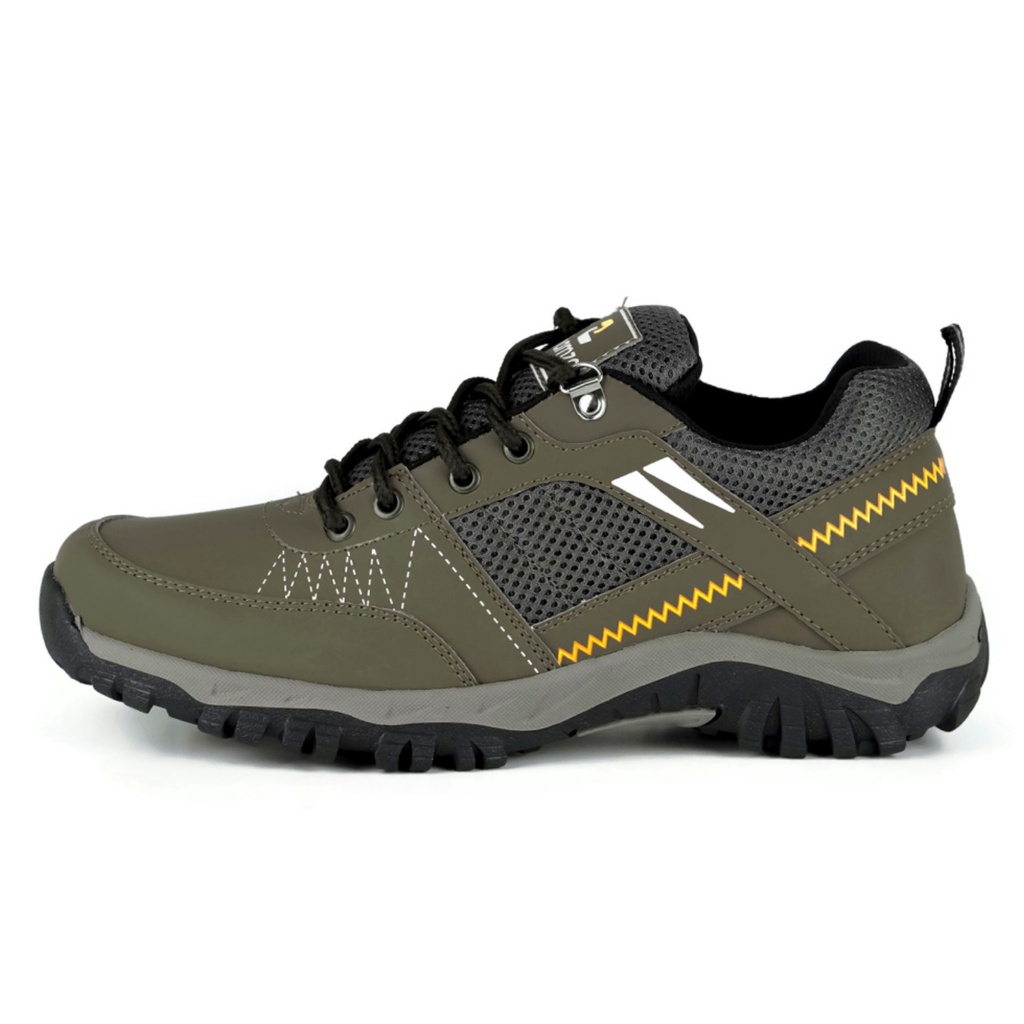 Sepatu Sneakers Pria Casual Outdoor Adventure Khamzo D04 Army Premium