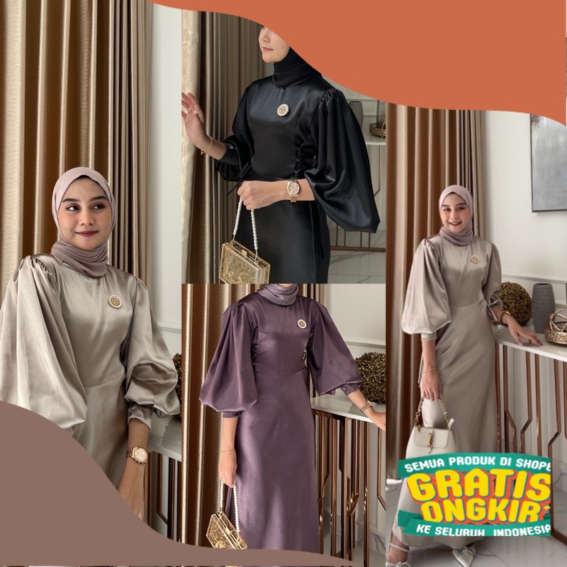 PALING MURAH - LYODRA DRESS BRIDESMAID LEBARAN PREMIUM MAXY MATERIAL SILK SATIN MEWAH KEKINIAN MODER