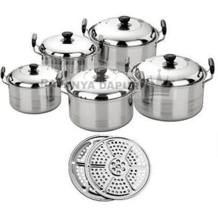 Panci kingko 555 steamer - panci set stainless 555