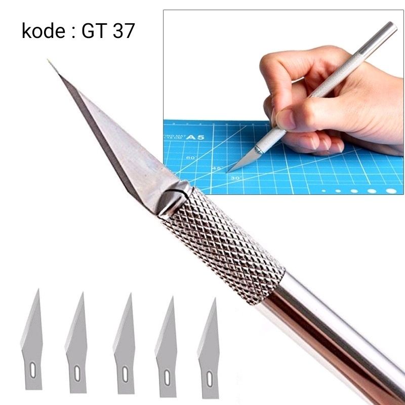 

5 pcs + 1 Set Hobby Knife Art Pen Knife Pisau Ukir